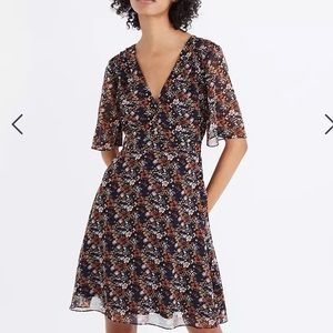 Madewell flutter sleeve floral dress